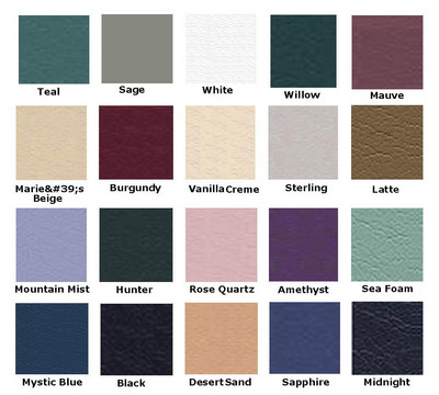 Available Natursoft Vinyl Colors