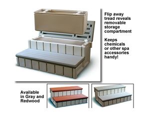 Blue Wave Spa Step with Storage Gray