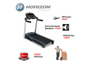 Horizon T102 Treadmill - with MP3 Jack, Speakers and Fan! - FREE Inside Delivery!