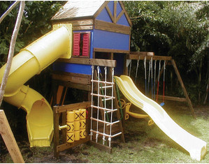 Playkids 3-Position Swing with Wood Floor