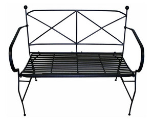 Pangaea Folding Iron Garden Bench with Cushion - Fast FREE FedEx Shipping!