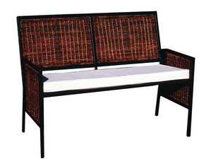 Pangaea Folding Iron Woven Garden Bench - Fast FREE FedEx Shipping!
