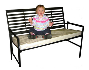 Pangaea Folding Slatted Iron Garden Bench - Fast FREE FedEx Shipping!