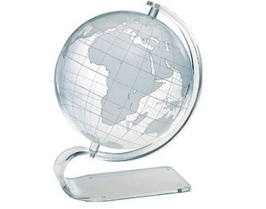 Artline Crystal Earthsphere Globe with Pedestal Base
