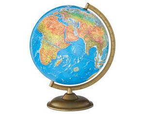 Cram 12 inch Physical Political Globe in Semi Meridian Mounting