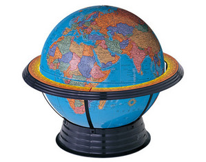 Cram 12 inch Political Globe in Horizon Ring Mounting