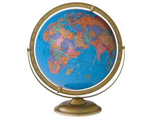 Cram 16 inch Political in Swing Meridian Mounting Globe