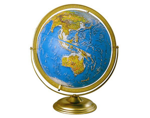 Cram 12 inch Physical Political Globe in Swing Meridian Mounting