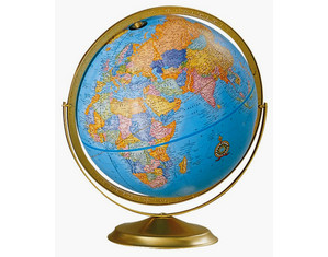 Cram 12 inch Political Globe in Swing Meridian Mounting