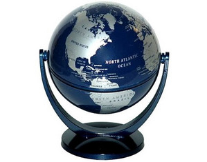 Hammond Metallic Blue and Silver Mini Globe