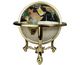 Black Onyx White with Gold Brass Stand