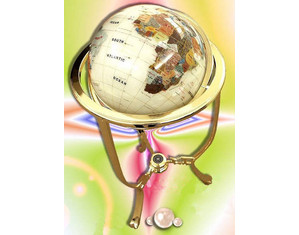 Team Concept 37 inch Mother of Pearl Gemstone Globe