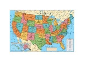 Cram Wall Map World Folded & Package