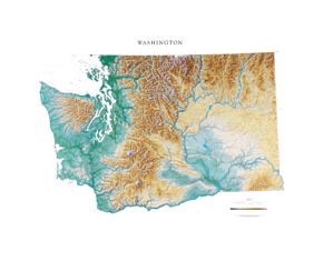 Raven Maps & Images Washington Wall Map