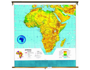 Cram Africa Physical Wall Map