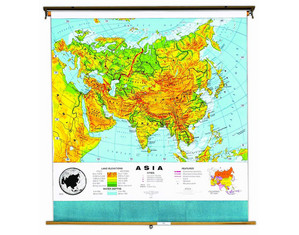 Cram Asia Physical Wall Map