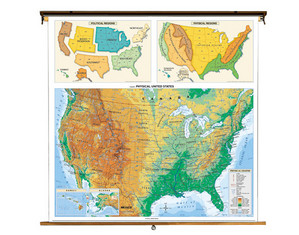 Cram US Physical Wall Map