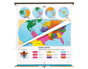 Cram US/World Starter Combo Wall Map