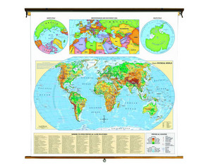 Cram World Physical Wall Map