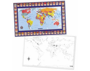 Educational Insights ReMARKable World Wall Map - Fast FREE FedEx Shipping!