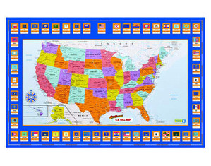 Educational Insights U.S. Wall Map - Fast FREE FedEx Shipping!