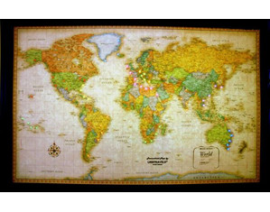 Lightravels Illuminated Classic World Map with Frame