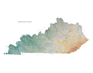 Raven Maps & Images Kentucky Wall Map