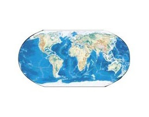 Raven Maps & Images Landforms of The World Wall Map