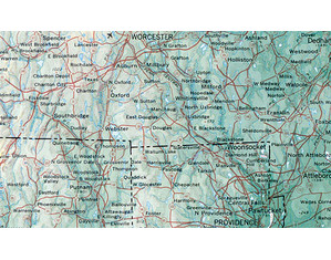 Raven Maps & Images Massachusetts, Connecticut and Rhode Island Wall Map - Fast FREE FedEx Shipping!
