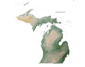 Raven Maps & Images Michigan Wall Map