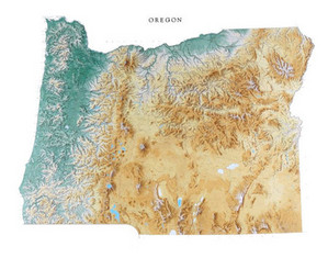Raven Maps & Images Oregon Wall Map