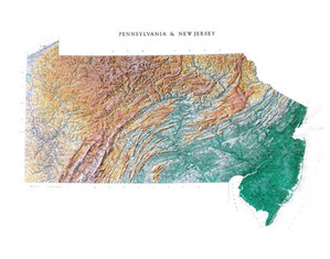 Raven Maps & Images Pennsylvania and New Jersey Wall Map