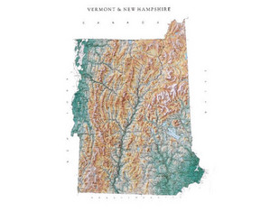 Raven Maps & Images Vermont and New Hampshire Wall Map