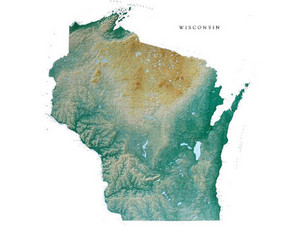 Raven Maps & Images Wisconsin Wall Map - Fast FREE FedEx Shipping!