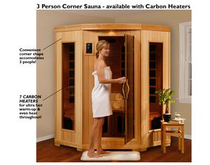 Heatwave Saunas Santa Fe 3 Person Infrared Sauna with Carbon Heaters - Corner Unit