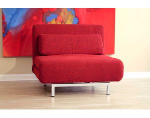 Baxton Studio Red Microfiber Convertible Sofa