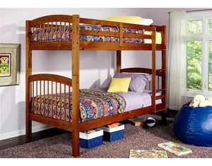 Union Square Diamond Oak Finished Convertible Twin over Twin Bunk Bed - FREE Inside Delivery!