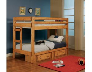Union Square Amber Wash Twin Over Twin Bunk Bed
