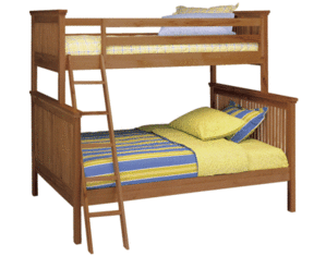 Furniture Basics Woodland Pecan Mission Twin Over Full Bunk Bed - FREE Inside Delivery!