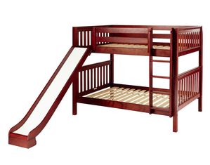 Maxtrix Full Size Low Bunk Bed w. Straight  Ladder and Slide