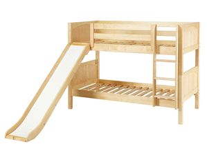 Maxtrix Twin Low Bunk Bed w. Straight Ladder and Slide