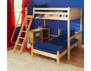 Maxtrix Twin over Full L Shaped Bunk Bed w. Angle Ladder