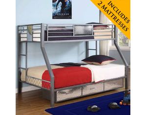 Powell Monster Twin Over Full Bunk Bed with 2 mattresses included!