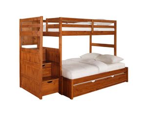 Powell Ranch Cinnamon Staircase Bunk Bed - FREE Trundle!