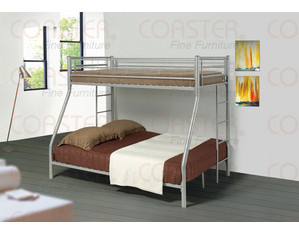 Union Square Modern Metal Twin over Full Bunk Bed in Silver