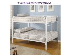 Coaster Company Classic Metal Full over Full White Bunk Bed - FREE Inside Delivery!