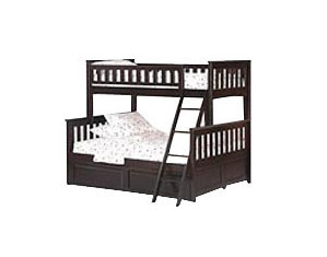 Night & Day Furniture Ginger Twin/Full Bunk Bed in Dark Chocolate
