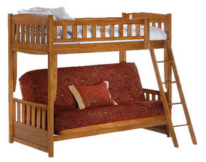 Night & Day Furniture Cinnamon Twin/Futon Bunk Bed in Medium Oak