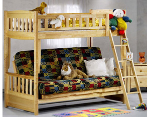 Night & Day Furniture Cinnamon Twin/Futon Bunk Bed in Natural Wood
