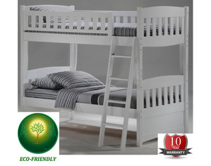 Night & Day Furniture Cinnamon Twin/Twin Bunk Bed in White - Fast FREE FedEx Shipping!
